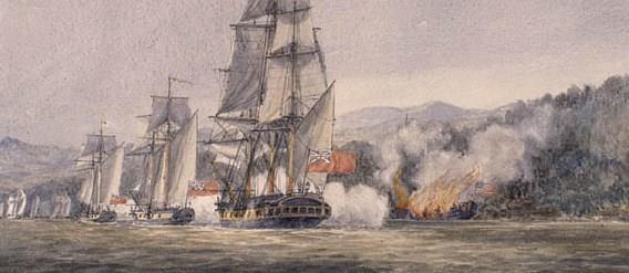 Source #3b Watercolor painting (circa 1925) of the 1776 Battle of Valcour Island.