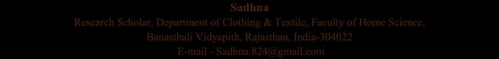 Role of Carpet Industry in Economic Growth of India Sadhna Research Scholar, Department of Clothing & Textile, Faculty of Home Science, Banasthali Vidyapith, Rajasthan, India-304022 E-mail - Sadhna.