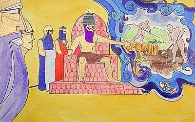 Enki suggested that he create creatures to serve them by