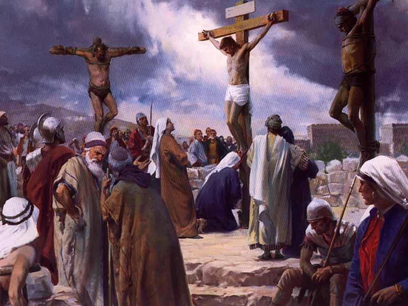 Luke 23:33-34 When they came to the place called The Skull, there they crucified Him and the criminals, one on the right and the other on the left.