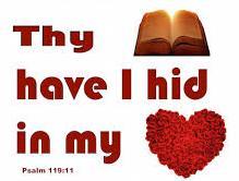The Psalmist wrote, Your word I have hidden in my heart, That I