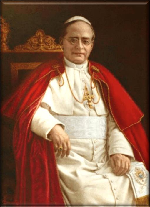 Pope Pius XI, head of the Roman Catholic Church (1922 1939) It was