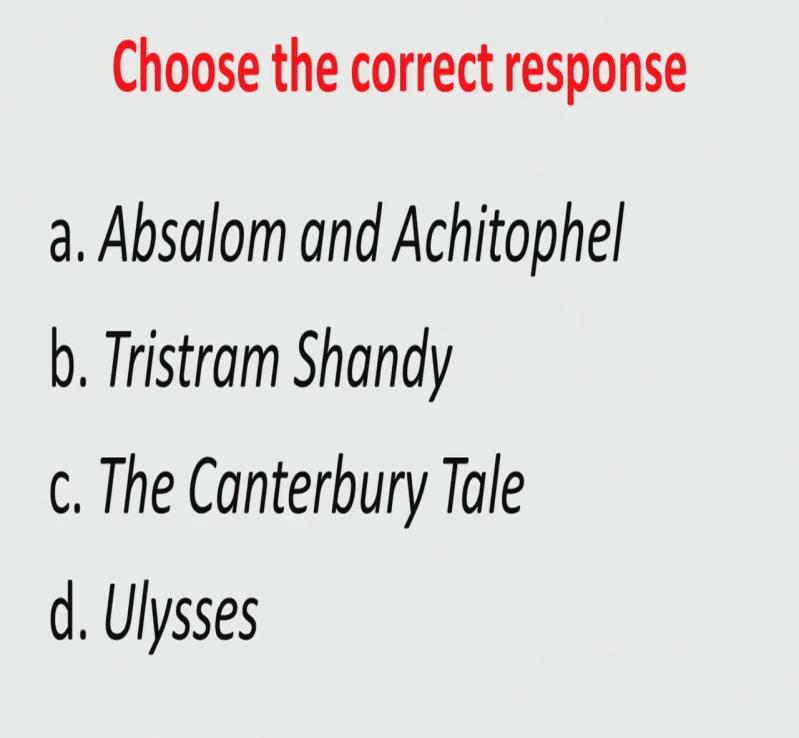 (Refer Slide Time: 09:26) This is from choose the correct response.