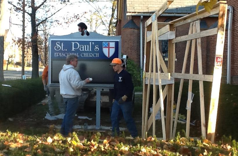 St. Paul s new sign was put into place on Friday November