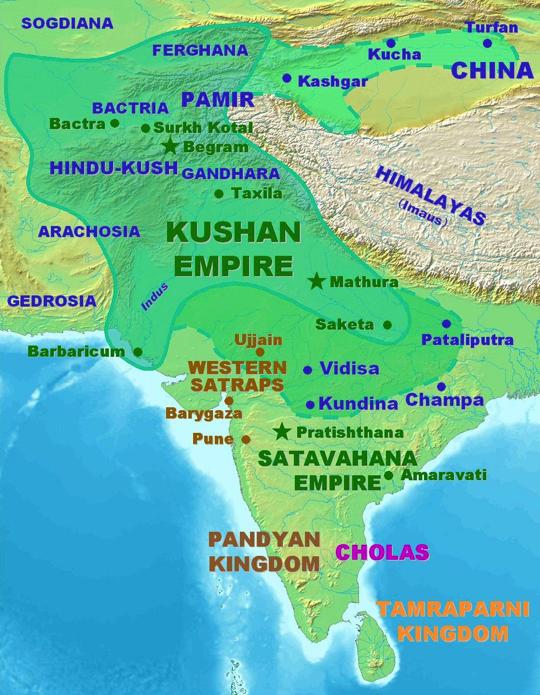 Under the rule of the Kushans, northwest India and adjoining regions participated both in seagoing trade and in commerce along the Silk