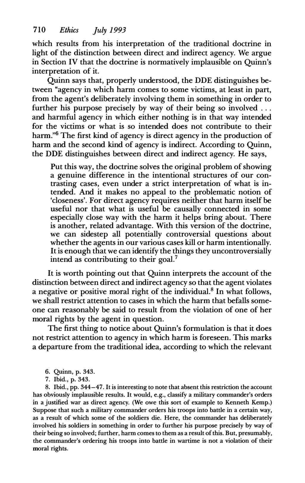 710 Ethics July 1993 which results from his interpretation of the traditional doctrine in light of the distinction between direct and indirect agency.