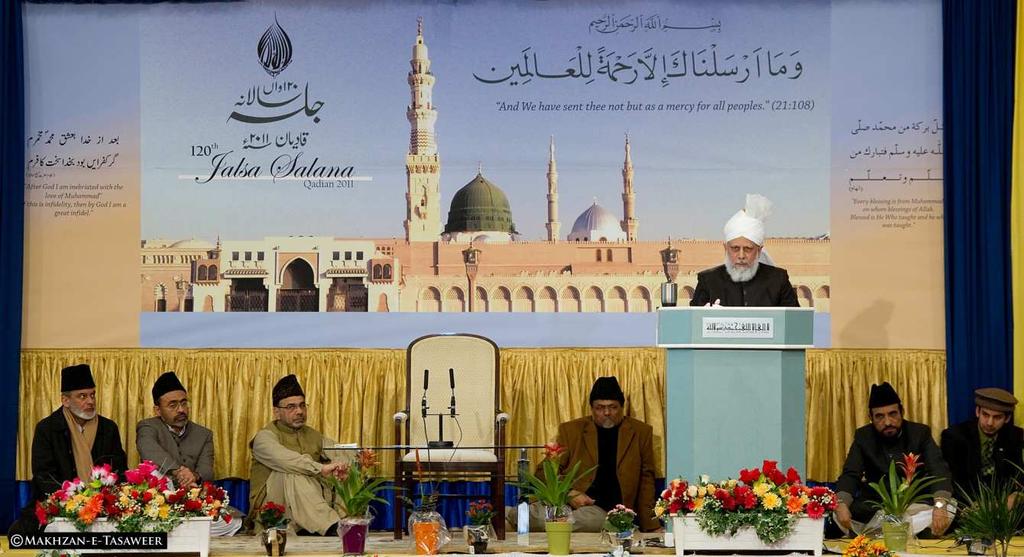 with a powerful and faith inspiring address by the World Head of the community, Hadhrat Mirza Masroor Ahmad, who addressed the event from the Baitul Futuh