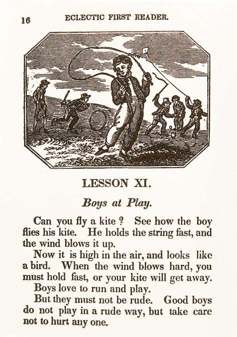 Moral lessons, such as this one for boys at