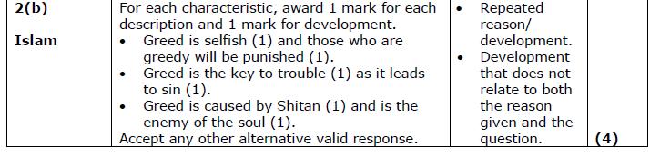 Exemplar Question 2b Mark scheme: Student Response A Two simple teachings.