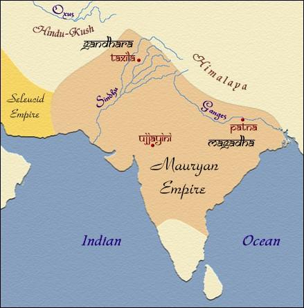 Through war and conquest, which he paid for through harsh taxation, King Chandragupta Maurya expanded the empire through much of modern India. He also improved roads and cleared land for agriculture.