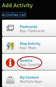 3 Select Questia. Result: Questia displays.