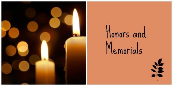 OCTOBER 2017 IN MEMORY OF Ron Peterson by Ed and Carolyn Barnes Ron Peterson by Don and Dot Lee Phyllis May by Bob and Harriett Wisse IN HONOR OF My 97th birthday by Alma Euliss Louise Collins by