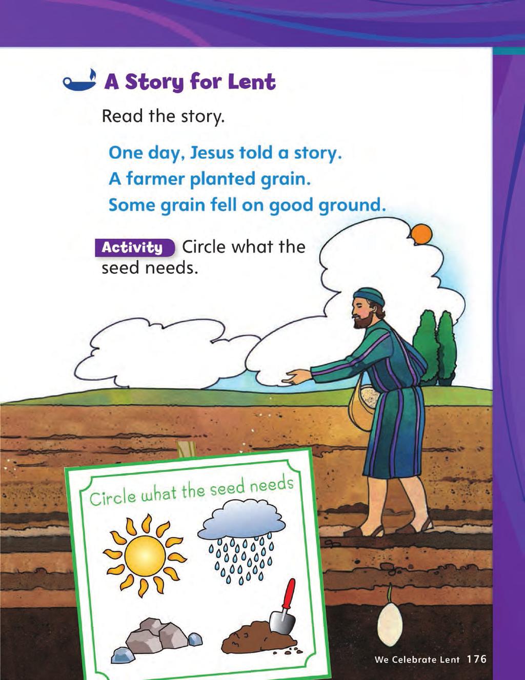 Kindergarten Student Edition We Celebrate Lesson FEASTS AND SEASONS Scripture stories