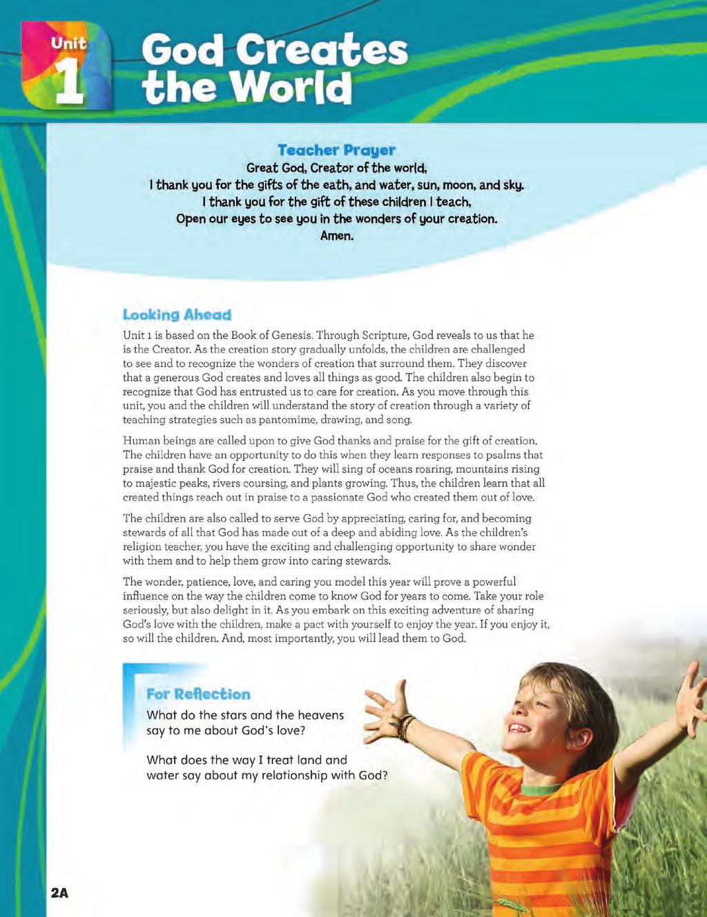 Kindergarten Teacher Guide Unit Opener UNIT OPENER On the opening page of each unit, the Looking Ahead feature provides inspirational background information