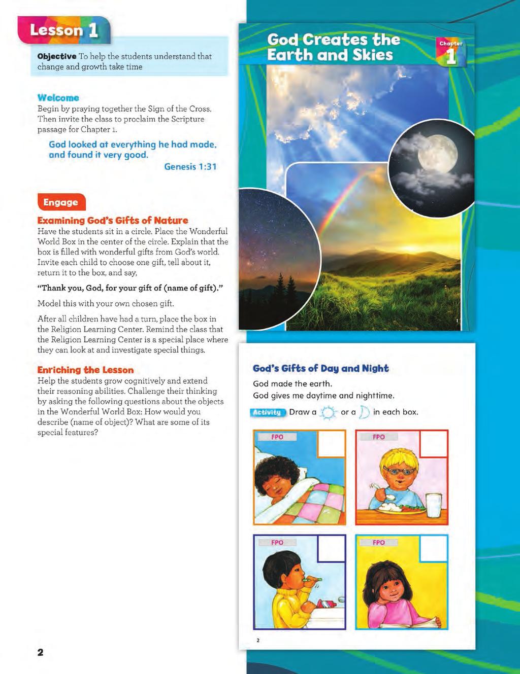 Kindergarten Teacher Guide Lesson Plan LESSON PLAN A two-page easy-to-follow plan is provided for each lesson in a chapter.