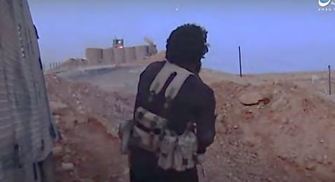 Left: Attack against an Iraqi Army outpost west of Rutba (Haqq, July 20, 2017).