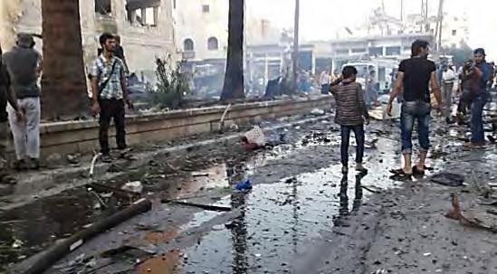 9 The scene of the car bomb explosion in Idlib (Qasiyoun, July 24, 2017) n In view of the fighting in the area, an audiotape was releasedin the voice of Sheikh Mohammad Naji (Abu al-yakzan al-masri,