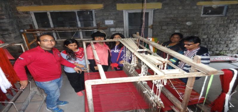 Students learn the process of small scale industry.they had seen the actual processing of production of handloom industry.