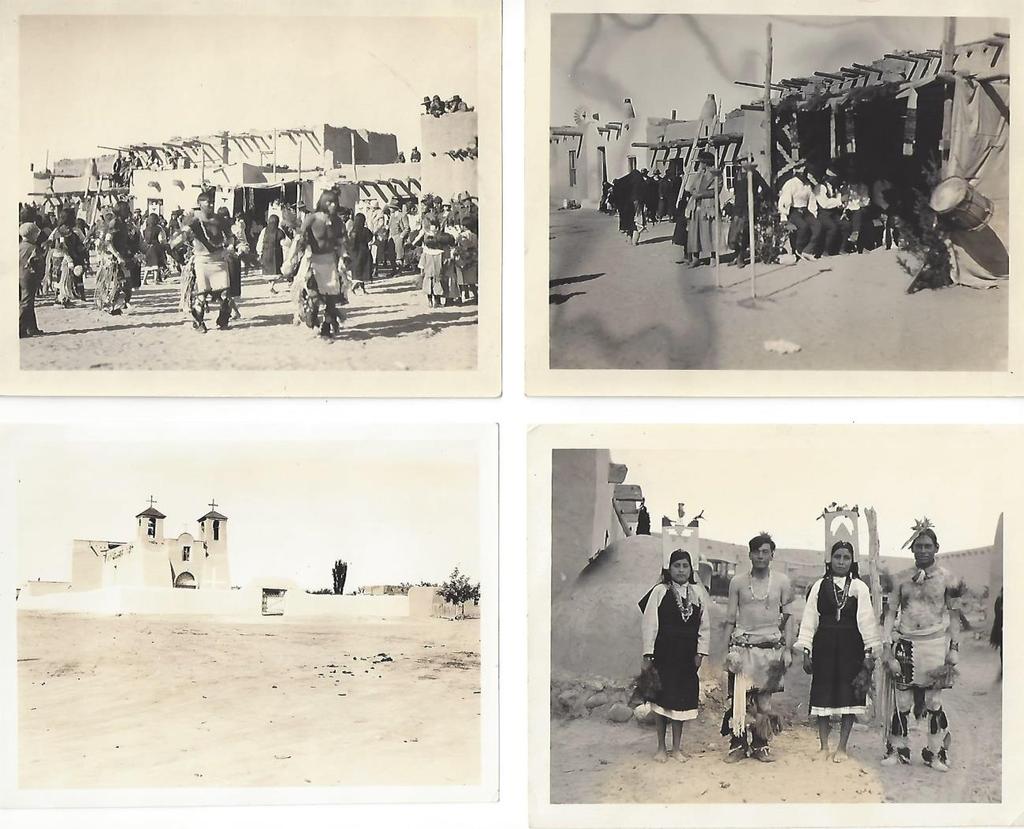 Jemez & Taos 2- Sandahl, Gustaf. 4 photographs of the Jemez Pueblo and Santa Fe. [Colorado Springs, CO]: Gustaf Sandahl, November, 1925. Four unmounted black and white snapshots [10 cm x 13 cm].