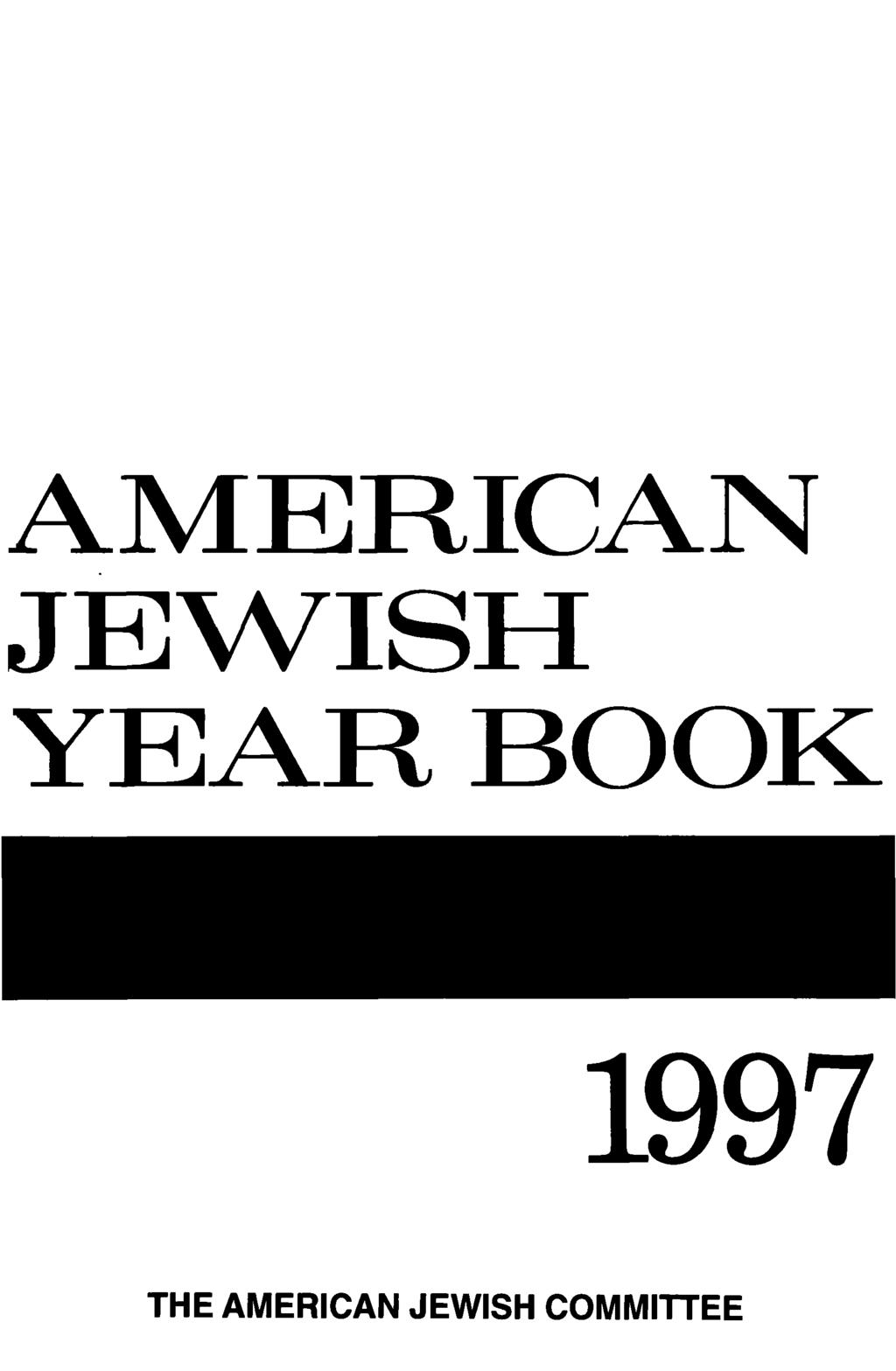 AMERICAN JEWISH YEAR BOOK