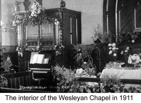2 350 sittings. In March 1874 a proposal to erect a new Wesleyan chapel at Staveley was approved by the Circuit Quarterly Meeting.
