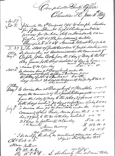 [p 13: Power of attorney dated November 10, 1852 executed in Richland District South Carolina by Joel E Martin in which he states he is one of the children of Joseph Morton and his widow Joannah