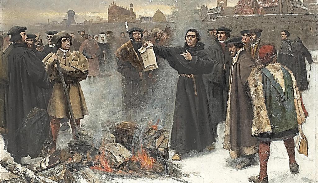 Luther burned the Papal