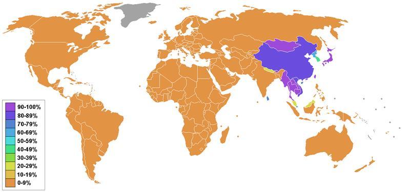 Where do most Buddhists live?