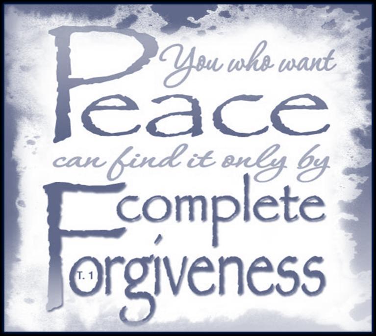 COMPLETE FORGIVENESS = COMPLETE