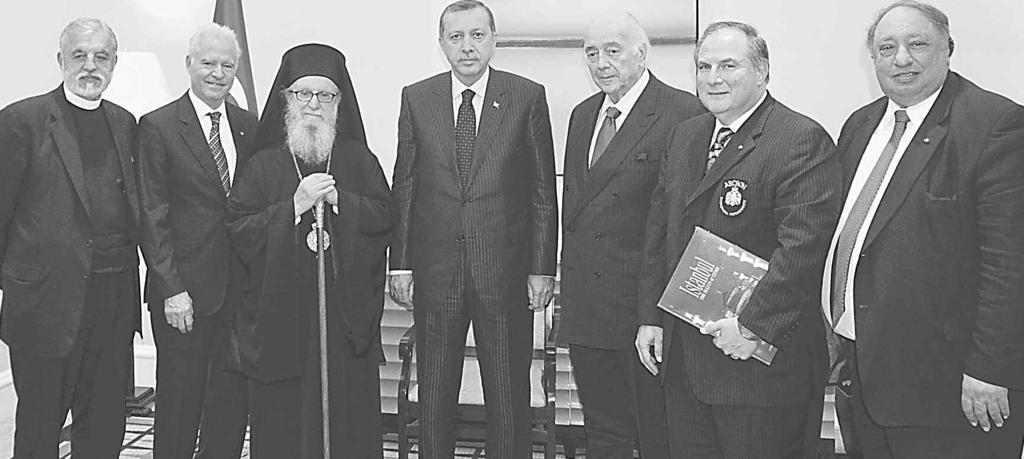 (center) to discuss matters regarding religious freedom and the Ecumenical Patriarchate.