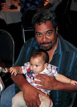 Below: Johari Bin Demin, with little Johari, were among the guests at St Mary s College Broome Year 12 Graduation, held in the Sam Male