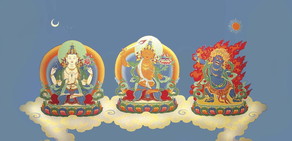 Avalokiteshvara, Manjushri, and Vajrapani Principal deities of the Kriyatantra Kriyatantra A Glimpse of A TEACHING BY KHENCHEN PALDEN SHERAB RINPOCHE AND KHENPO TSEWANG DONGYAL RINPOCHE PADMA SAMYE