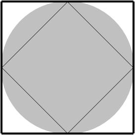 The circumference is larger than the perimeter of the inscribed square. But I can also put the circle inside a larger square Mason (interrupting): I see it!
