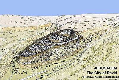 The City of David 11th cent. B.C. (2 Samuel 5:7) "David took the stronghold of Zion, that is, the city of David.