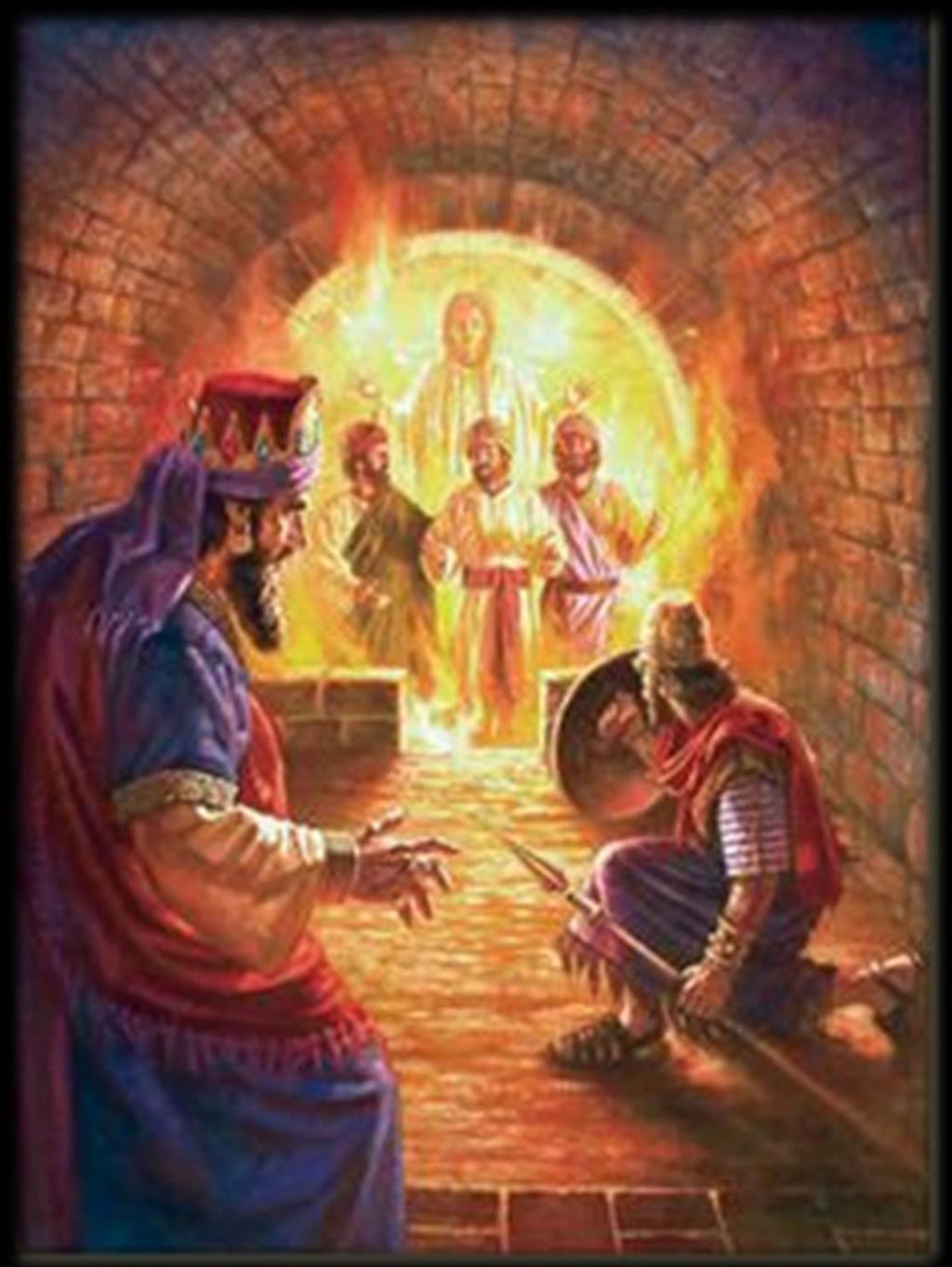 The king sees Christ, the fourth person in the fire,