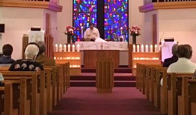 ALL SAINTS SUNDAY NOVEMBER 4, 2018 A candle was lit as we prayed for each of the departed.