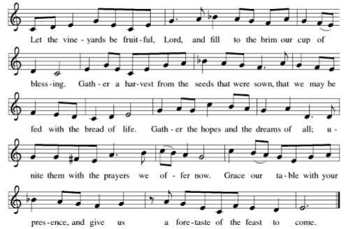 Offertory Let the Vineyards Be Fruitful Hymnal #182 Offering Prayer Let us pray We give you thanks, o God, for we know that all that we have and all that we are comes from you.