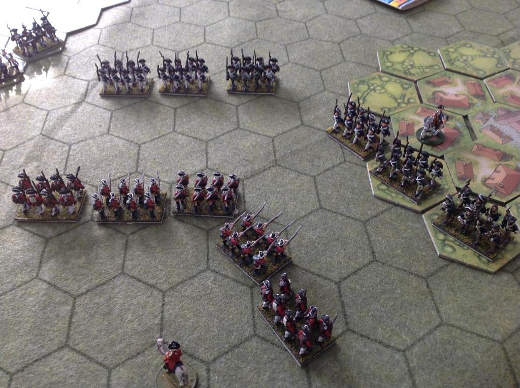 The soon to be victorious grenadiers on the left had still not quite whipped the Continentals and therefore couldn t lend a hand.
