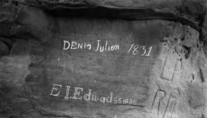 Woodruff: Utah's Earliest European Inscriptions Julien left his first inscription on a bluff near a branch of the Uinta River about 10 miles south of the town of Whiterocks.