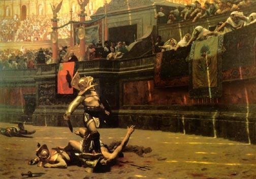 Gladiators Slaves trained to fight to the death.