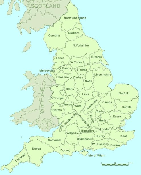 County Map of England