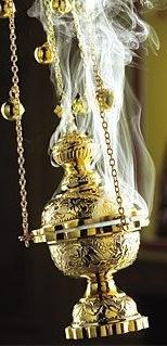 Its three chains remind us of the Holy Trinity who participated in the Incarnation of the Son.