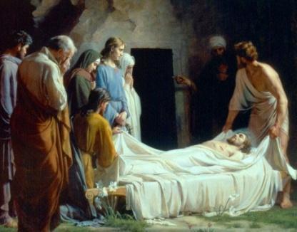 Jesus Christ in the tomb.