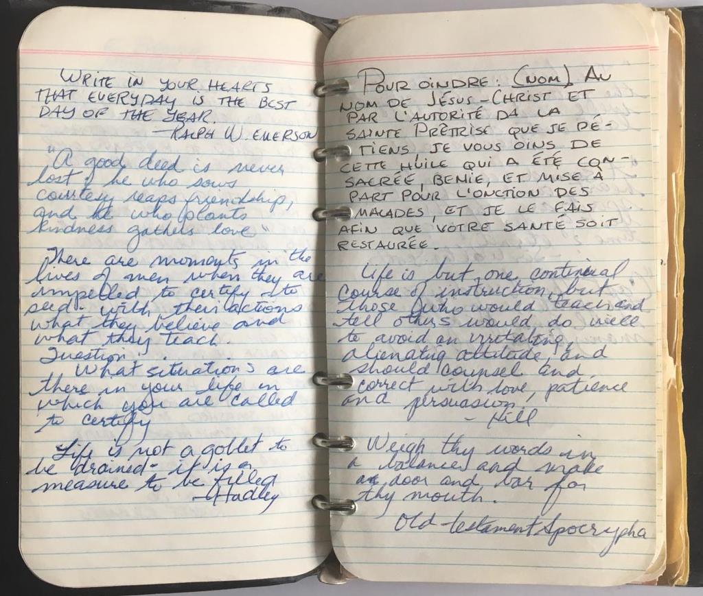 Notes from a Mormon Poet 13- Thayne, Emma Lou. Manuscript Notebook. [Salt Lake City]: [1970-1972]. [225pp] Post bound [18 cm] black vinyl covers. Very good.