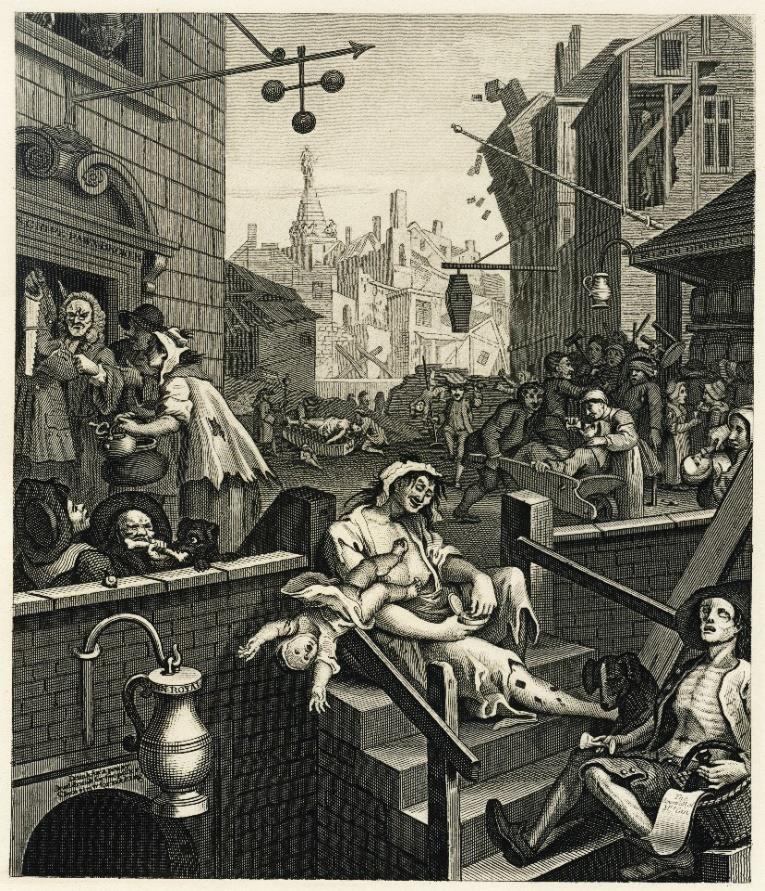 The Children of Gin Lane The Temperance Movement And Illustrated Mail Gin Lane by William Hogarth, London, 1751 William Hogarth s 1751 engraving, Gin Lane, put a graphic face on the antialcohol