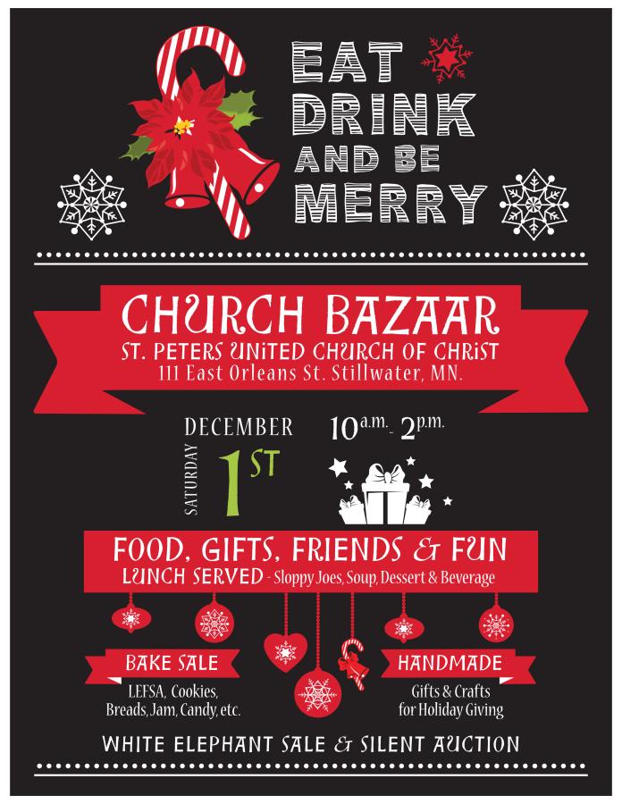 St. Peter s United Church of Christ 6 All-Church Holly Hall Bazaar Sat, December 1st We could use everyone's help and participation to make the Bazaar a success!