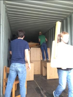 A youth group mission team from the Church of the Annunciation in Milwaukie, Oregon, did most of the heavy lifting and
