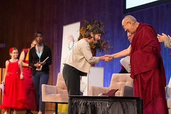 In the afternoon, at the Kresge Auditorium, MIT, His Holiness participated in two panels under the theme Change- Makers for a Better World organized by the Dalai Lama Center for Ethics and