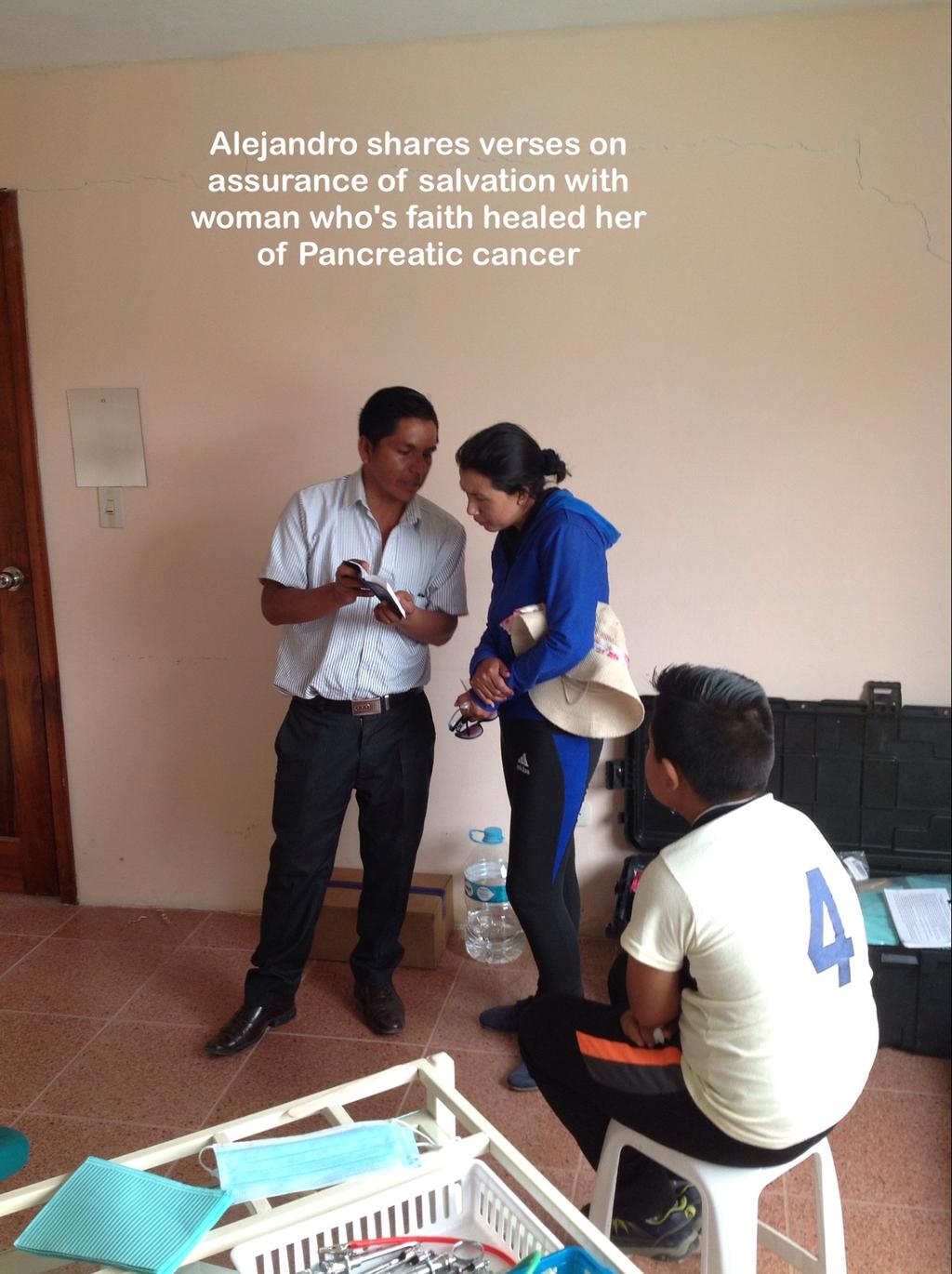 A young lady shared with those in the dental clinic how her faith in God resulted in her being healed of pancreatic cancer.