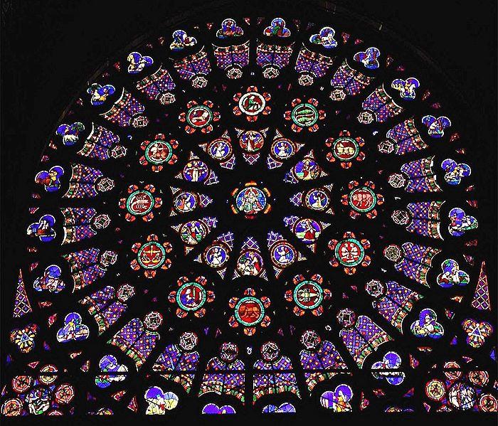 St. Denis North transept Rose window, Subject: The Creation, with God at the centre,